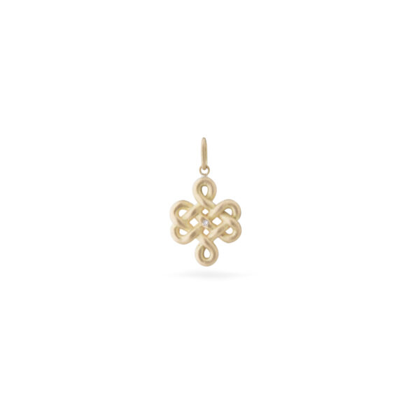pingente endless knot ouro amarelo 18k fosco