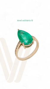 solitário de esmeralda G