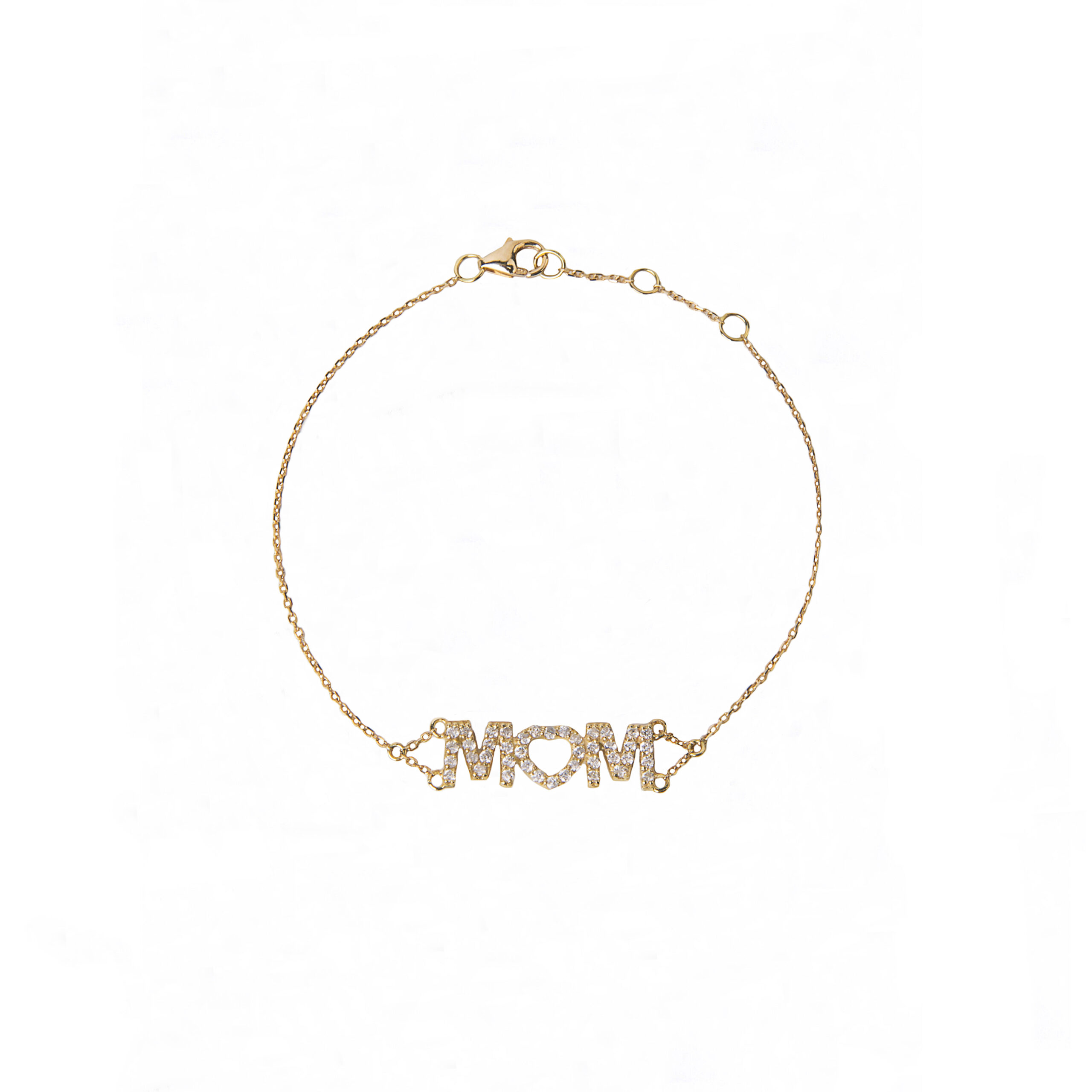 Pulseira Mom Mãe Ouro 18k e brilhantes