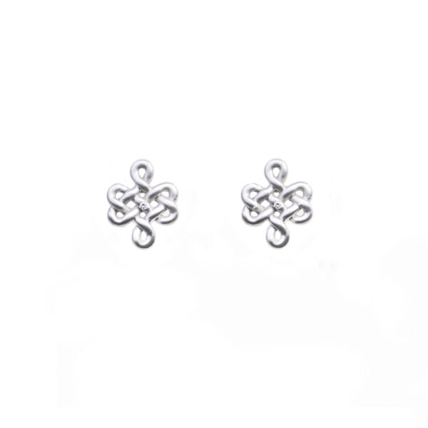 Brinco-Endless-Knot-Ouro-branco-18k-fosco