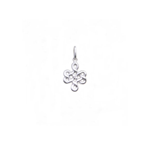 Pingente-Endless-Knot-Ouro-branco-18k-fosco