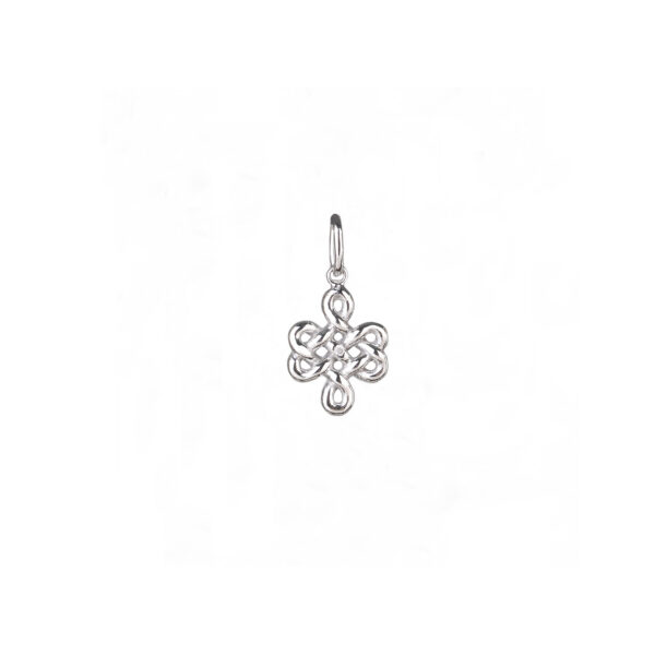 pingente endless knot ouro branco polido