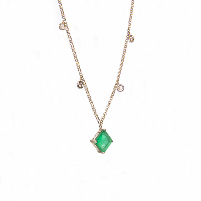 Gargantilha Pingente Esmeralda Ouro 18k Coleção Verdoyant