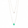 Colar Esmeralda Ouro 18k champanhe
