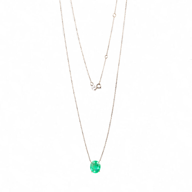 Colar Esmeralda Ouro 18k champanhe