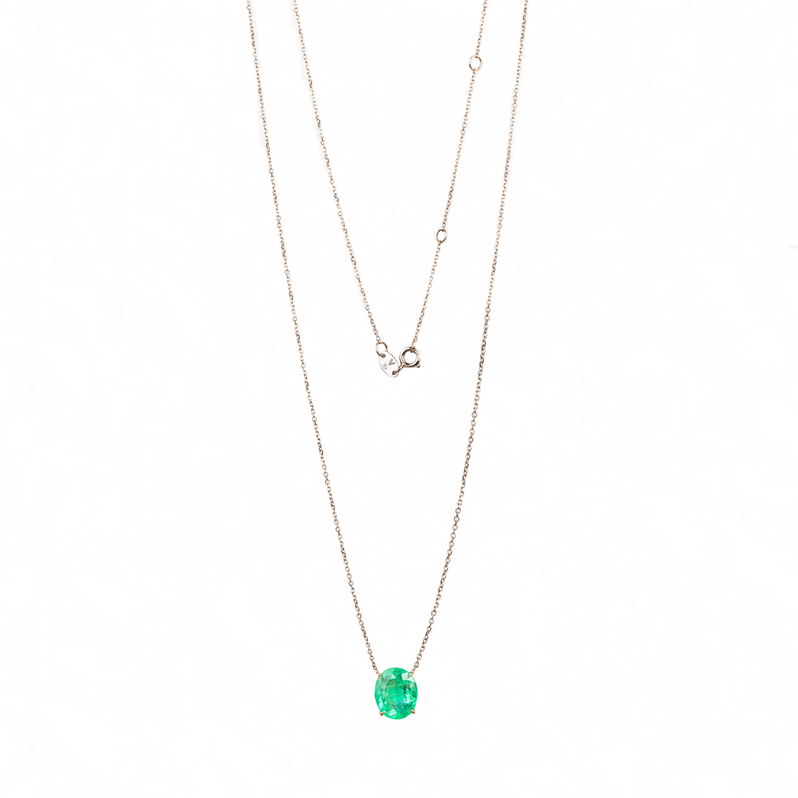 Colar Esmeralda Ouro 18k champanhe